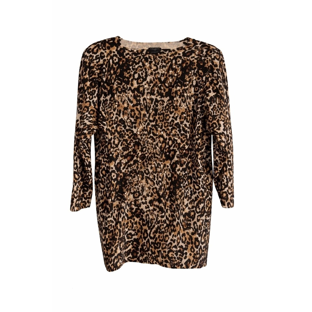 Talbots 100% Merino Wool Leopard Sweater 2X Mob Wife Dark Feminine Cheetah